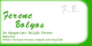 ferenc bolyos business card