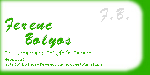 ferenc bolyos business card